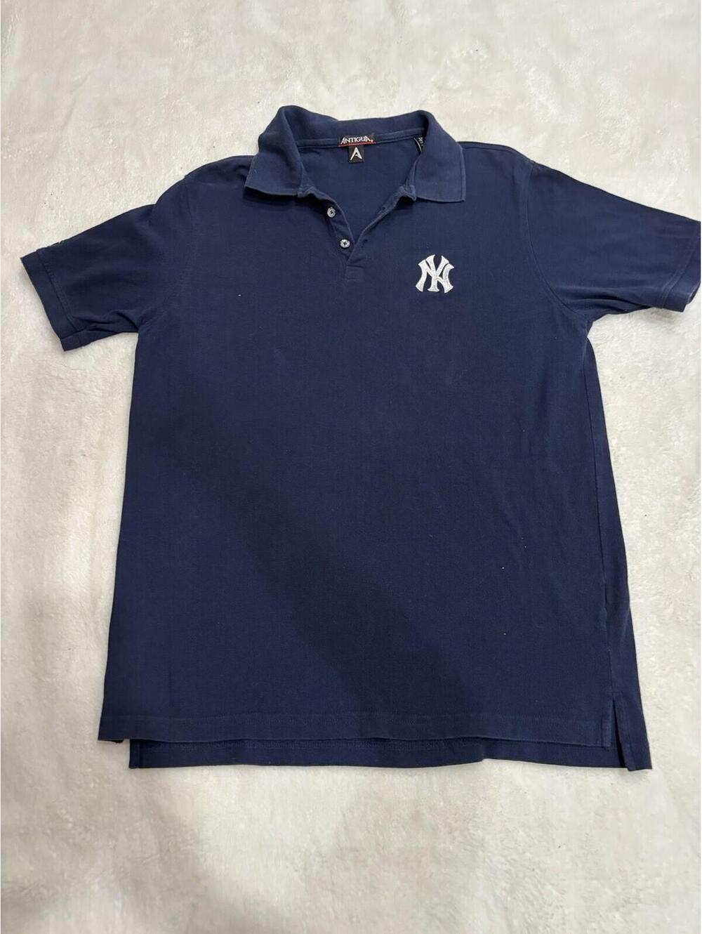 New York Yankees Shirt Mens Large Navy Blue MLB Baseball Antigua Golf Polo